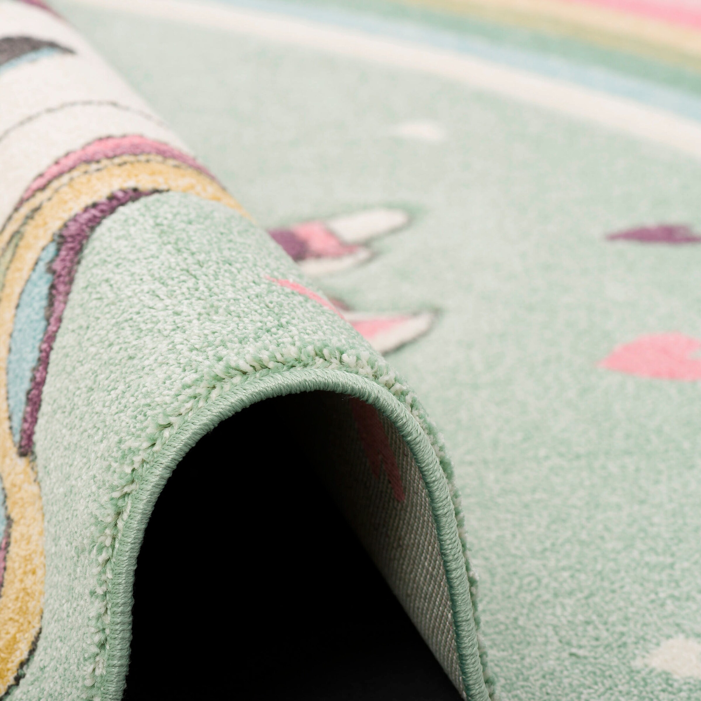 Pergamon Kinder Teppich Maui Kids Einhorn Pastell Mintgrün