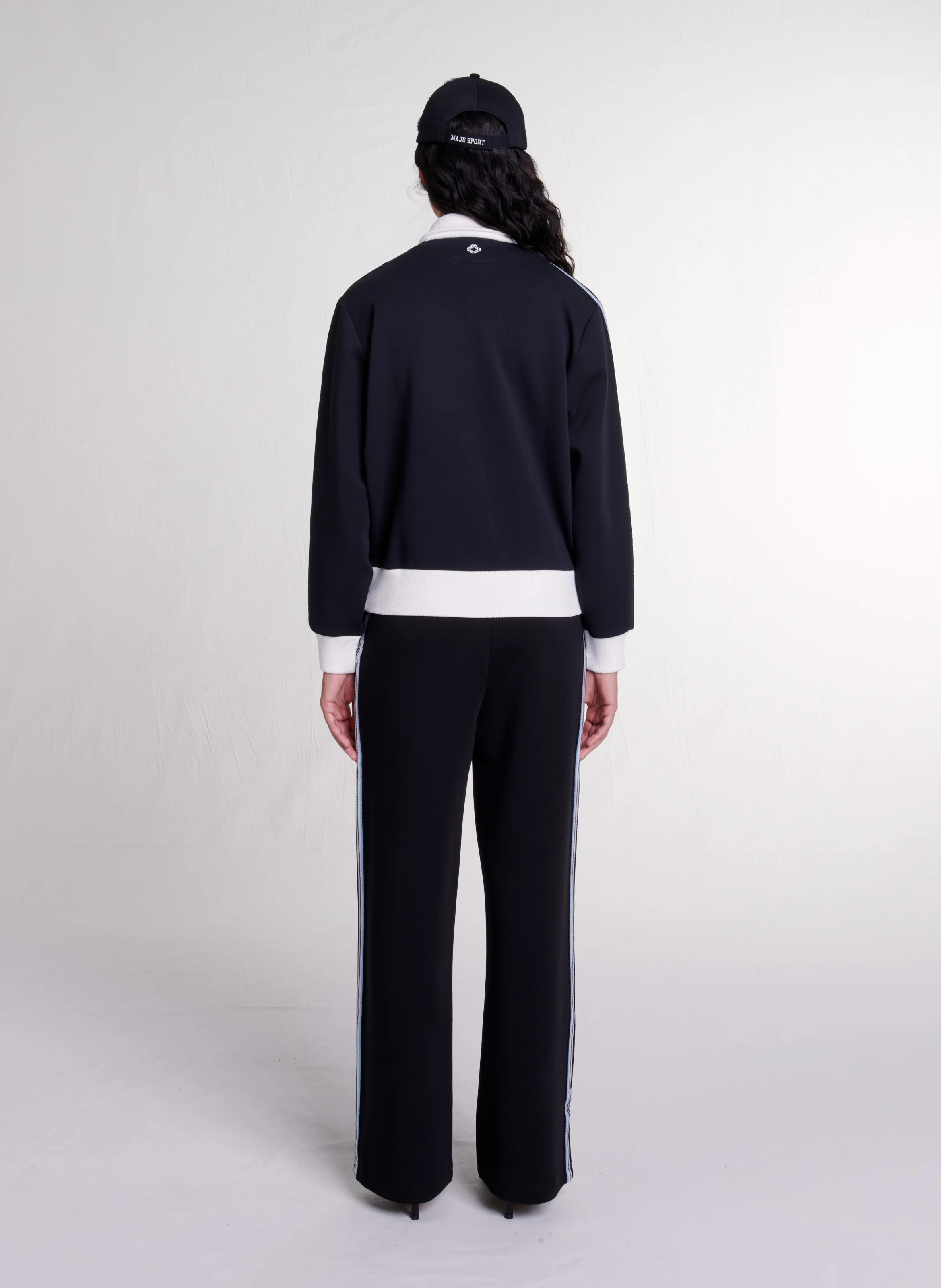Sweatshirt zippé à encolure montante | Noir