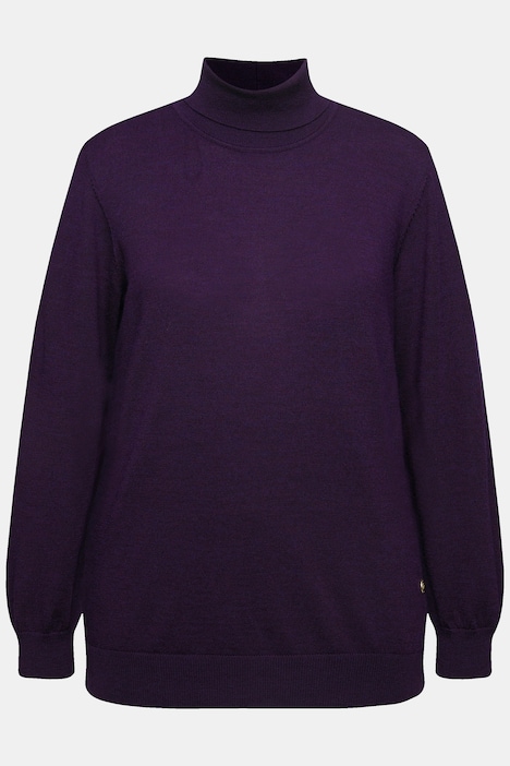 Rollkragen, Pullover, Merinowolle, Classic Fit, Langarm
