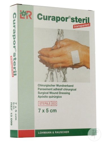 Lohmann & Rauscher Curapor Stérile Transparent Pansement Adhésif Chirurgical 7x5cm 5 Pièces (13099)