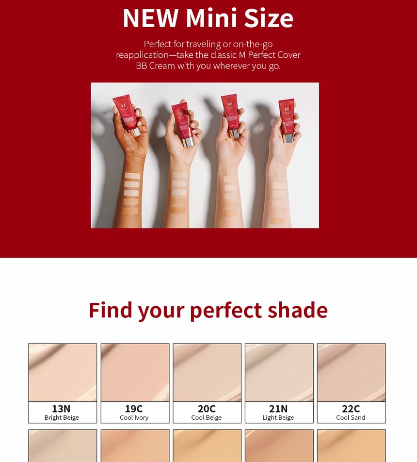 MISSHA - M Perfect Cover BB Cream Mini - 5 kleuren