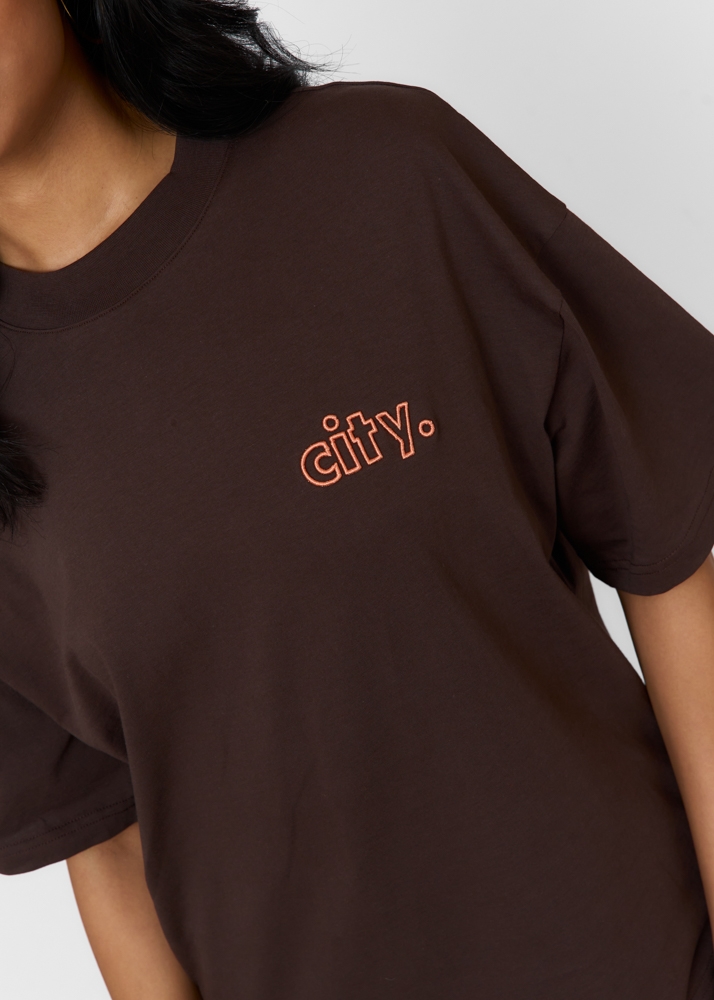 City t-shirt choco bruin