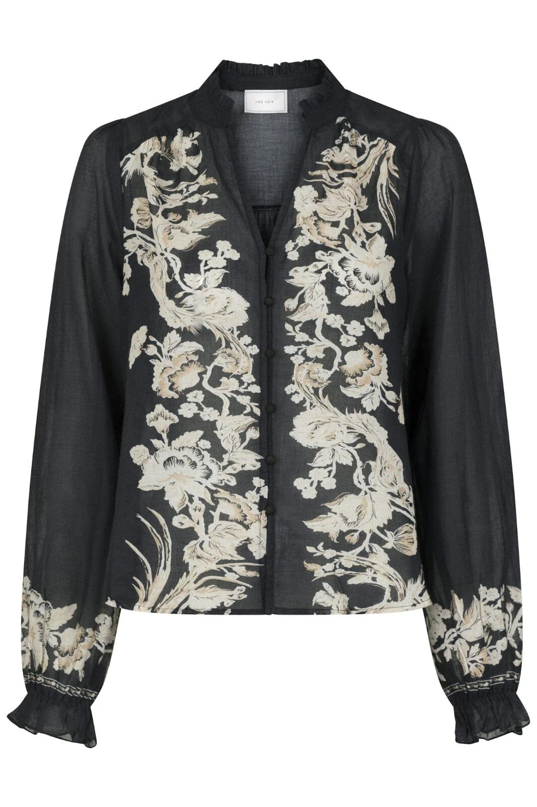 Neo Noir Brise Printed Voile Blouse