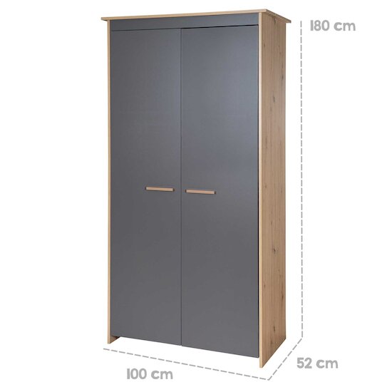 Anna Armoire 2 portes   Anthracite        de               Roba