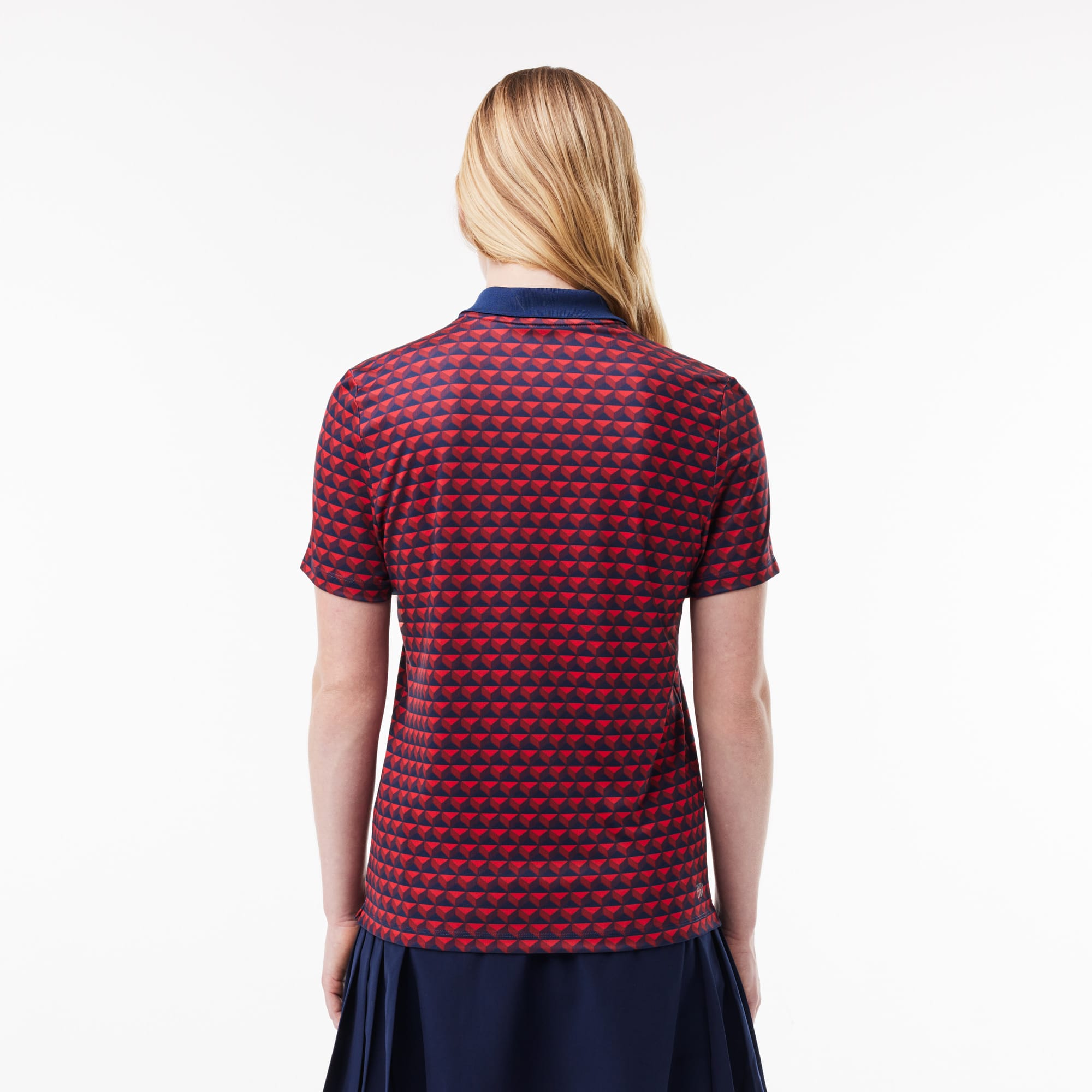 Polo Golf imprimé Ultra-Dry anti-UV Manches Courtes - Bleu - Lacoste - Femme