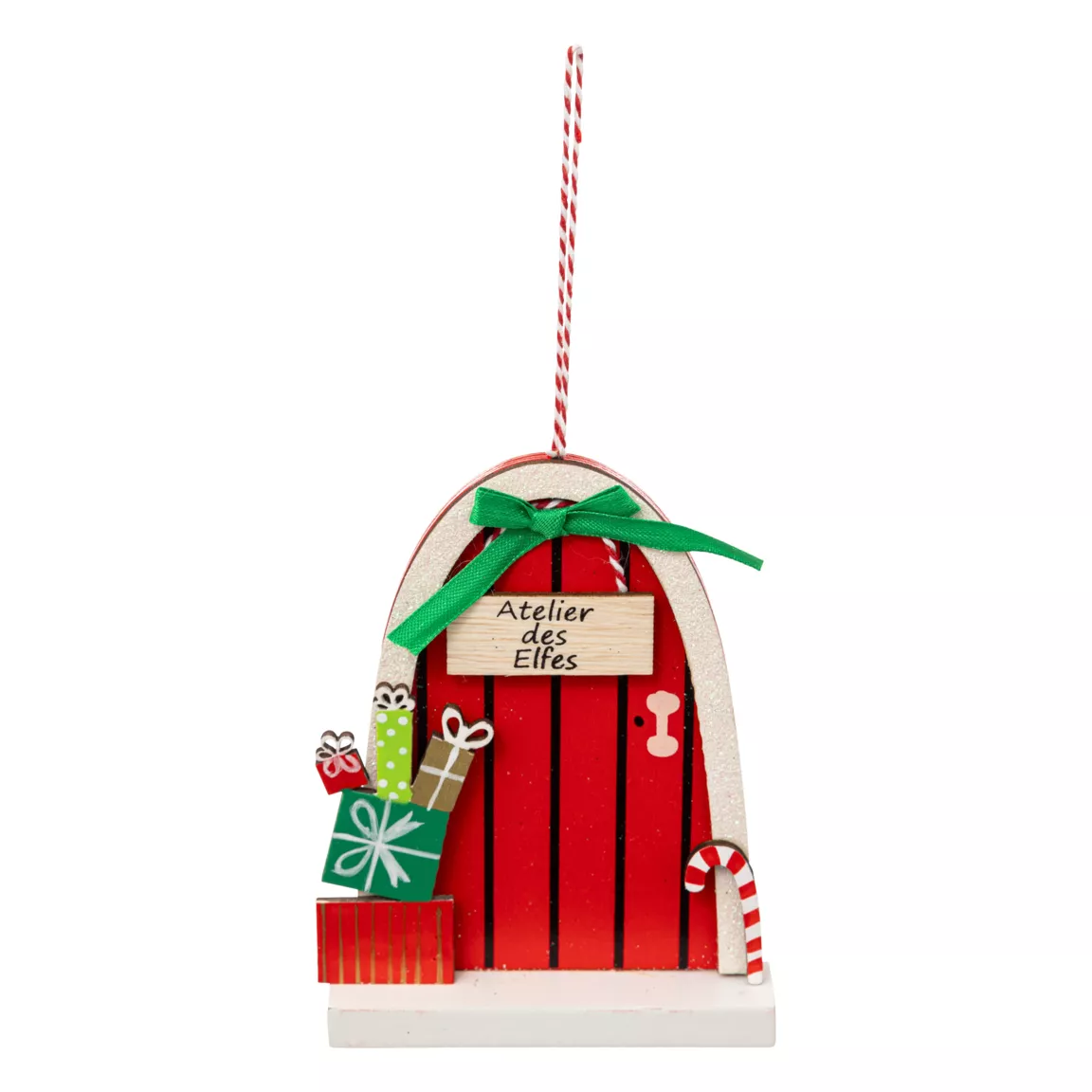 Suspension de Noël en bois (H12 cm) Porte des Elfes