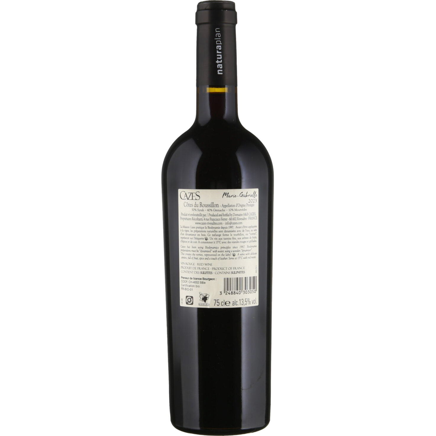 Naturaplan Bio Marie-Gabrielle Cazes Côtes du Roussillon AOP -75cl