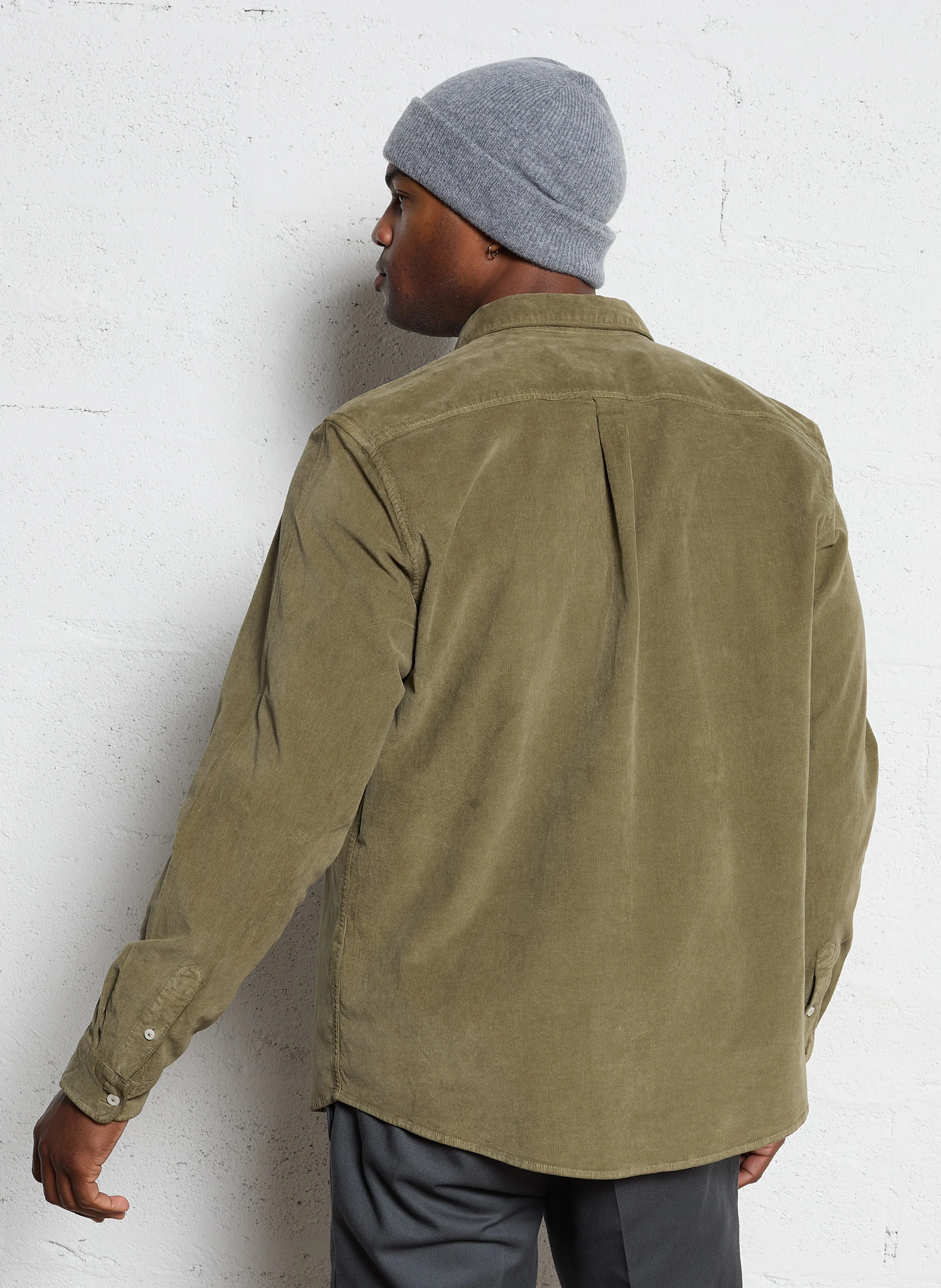 MILLER - Chemise col classique en coton mélangé | Vert