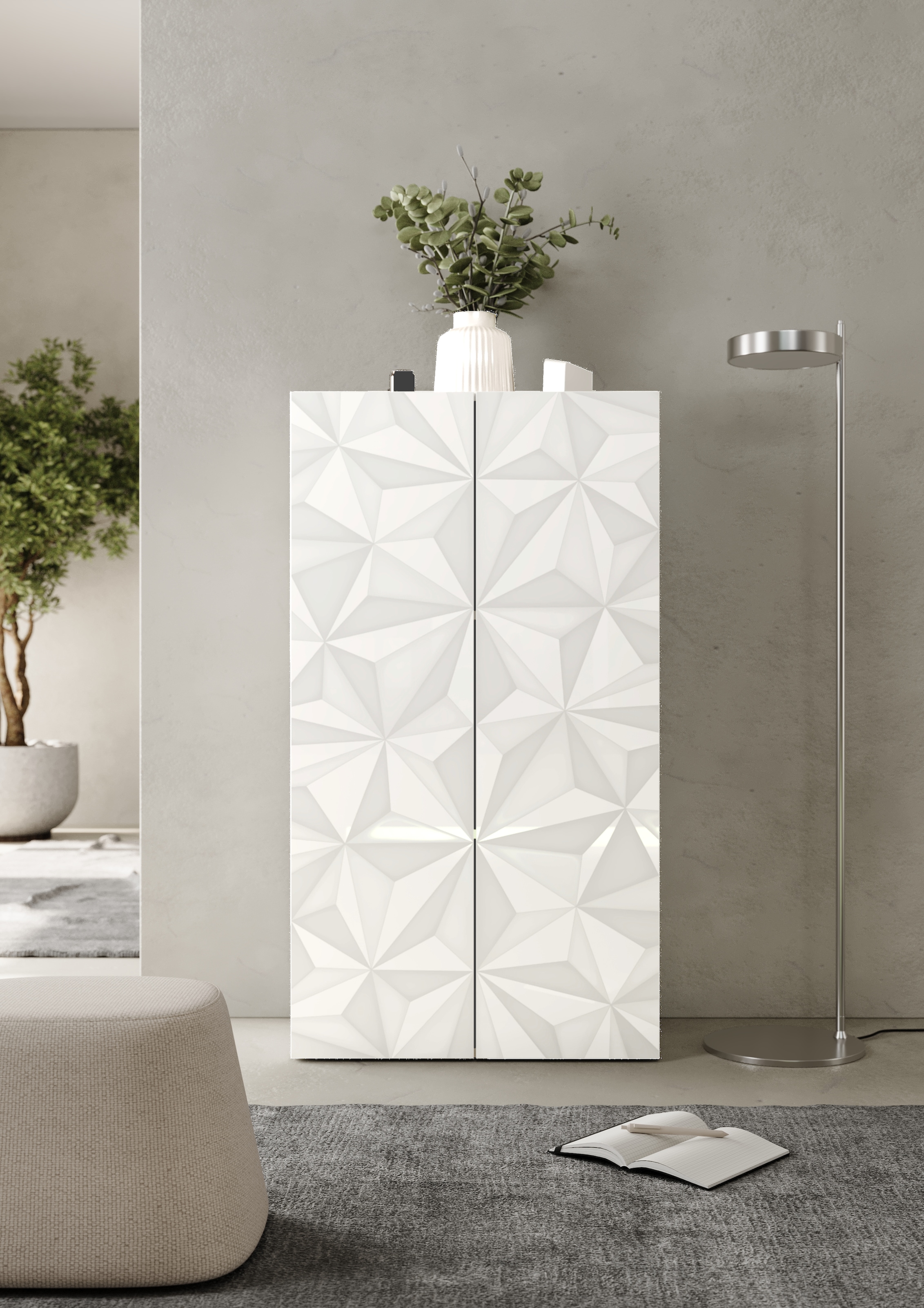INOSIGN Aktenschrank »Prisma, Breite 63 cm, Höhe 114 cm, 2 Türen (2 Einlegeböden)« Büroschrank, Mehrzweckschrank, Front mit Siebdruck