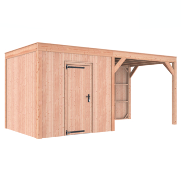 Tuinhuis met overkapping Douglas hout onbehandeld 545 x 255 cm