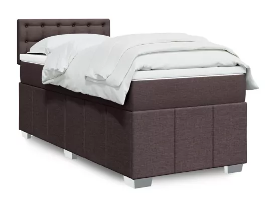 Sommier tapissier avec matelas Marron foncé 90x200 cm
