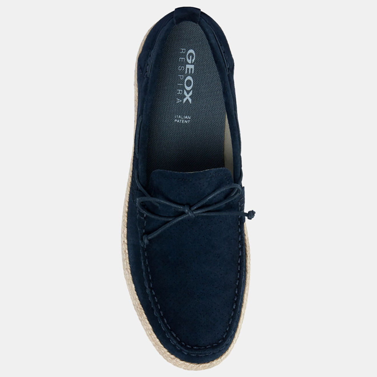 Geox Mocassins en Velours de Cuir Pantelleria bleu marine