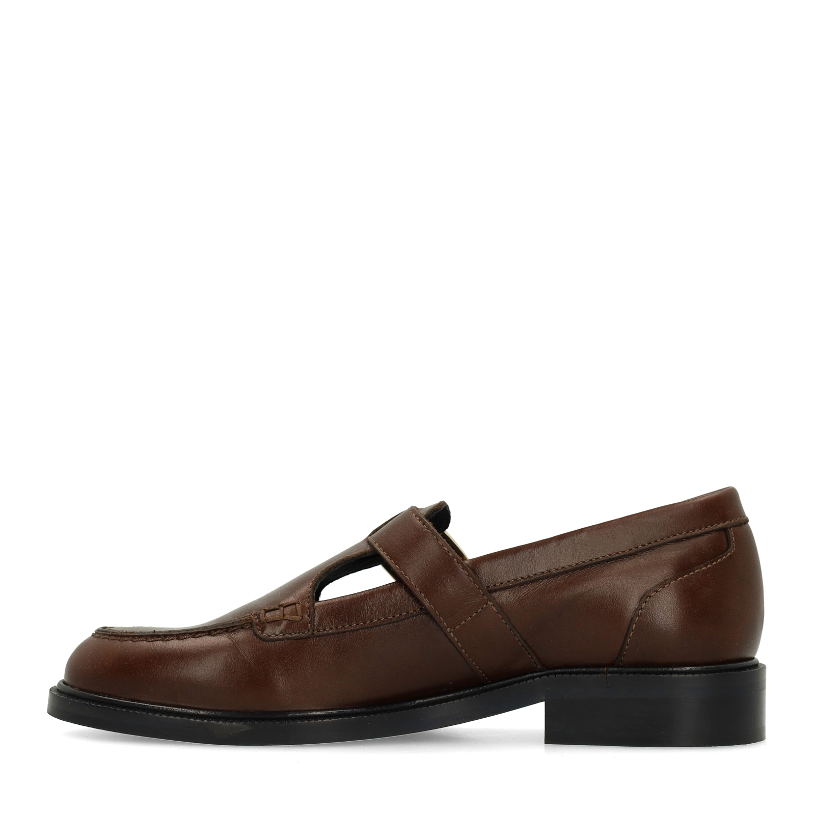 Donkerbruine leren loafers