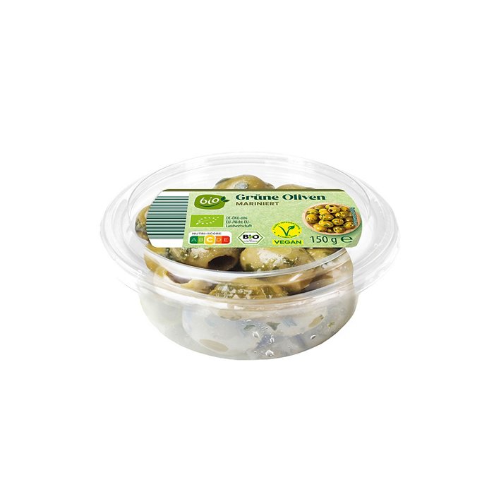 BIO Bio-Antipasti 150 g, Grüne Oliven