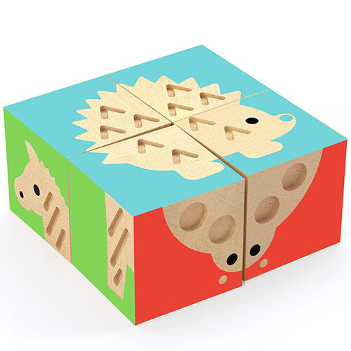 Djeco sensorische blokpuzzel touchbasic - 4st