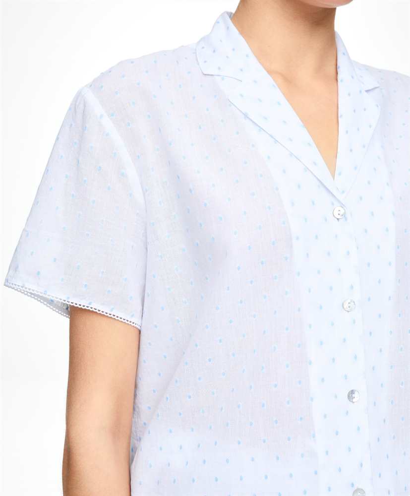 Camisa de manga curta, 100% algodão plumeti