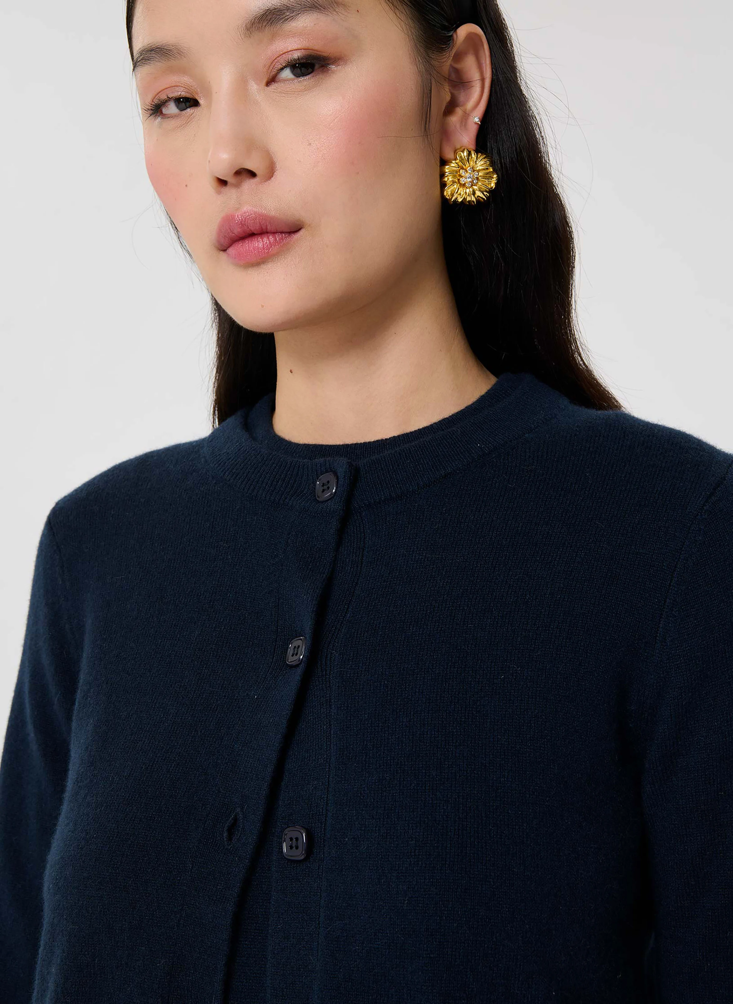 GUIDO - Cardigan boutonné en cachemire | Bleu