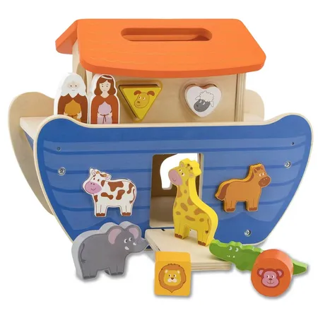 Jamara Holzspielzeug Kidiwood Steckspiel Arche Noah 13tlg.