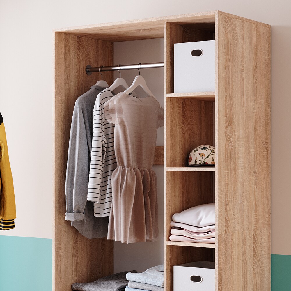 Vicco Kleiderschrank Elmo Eiche 100 x 200 cm mit 2 Schubladen
