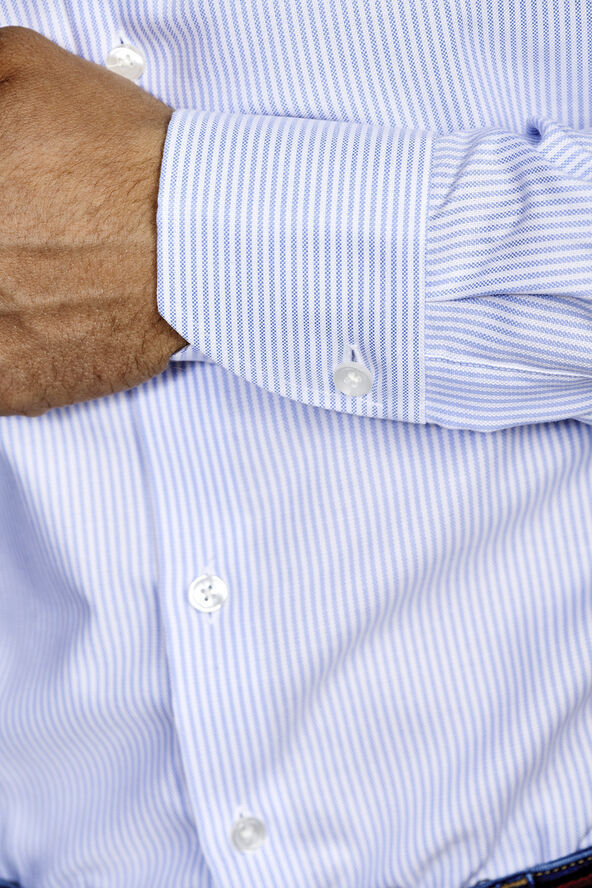 Due Signori BUTTON DOWN SLIM - OXFORT STRIBE - BLUE 24