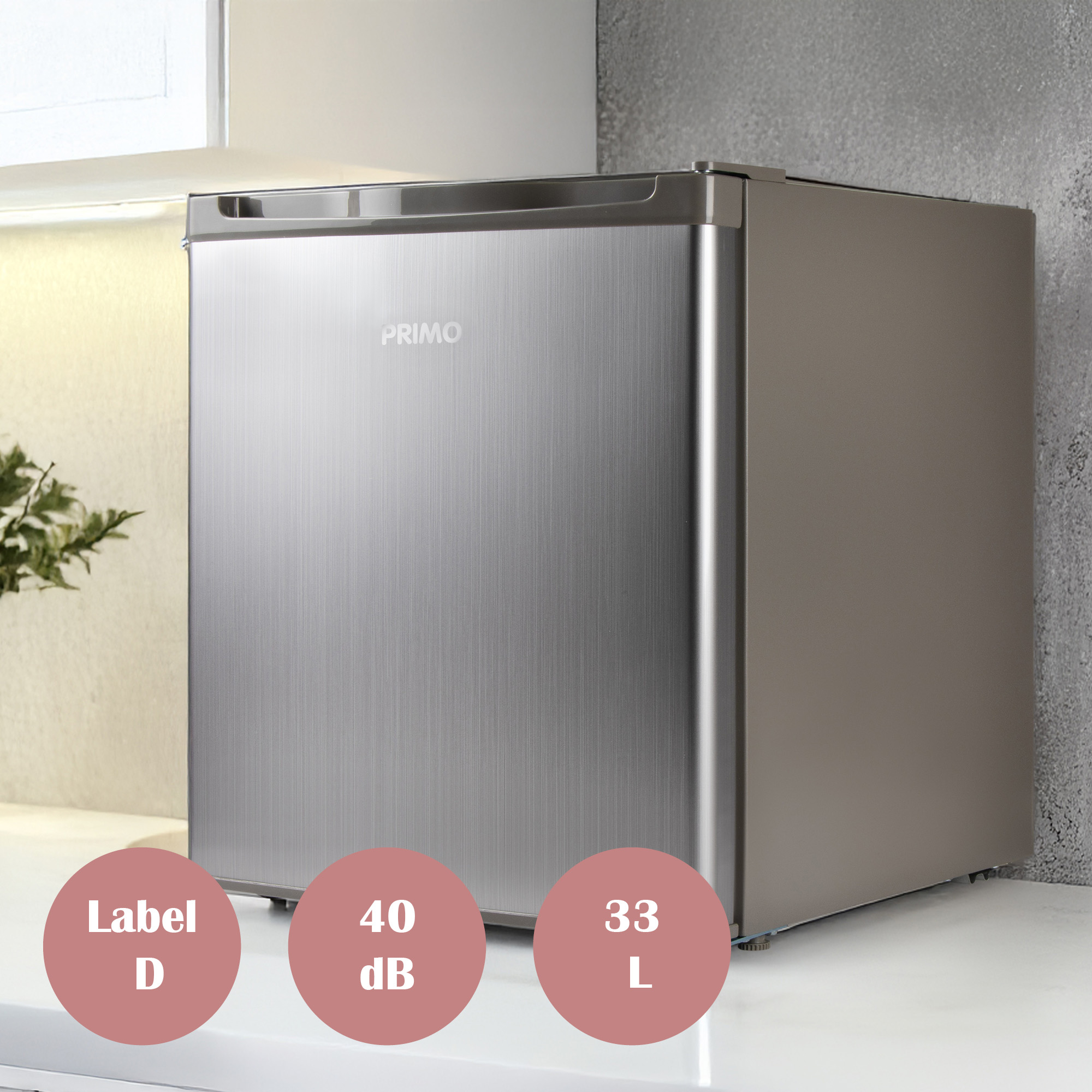 Primo PR147DV 33 liter mini vriezer - Silver