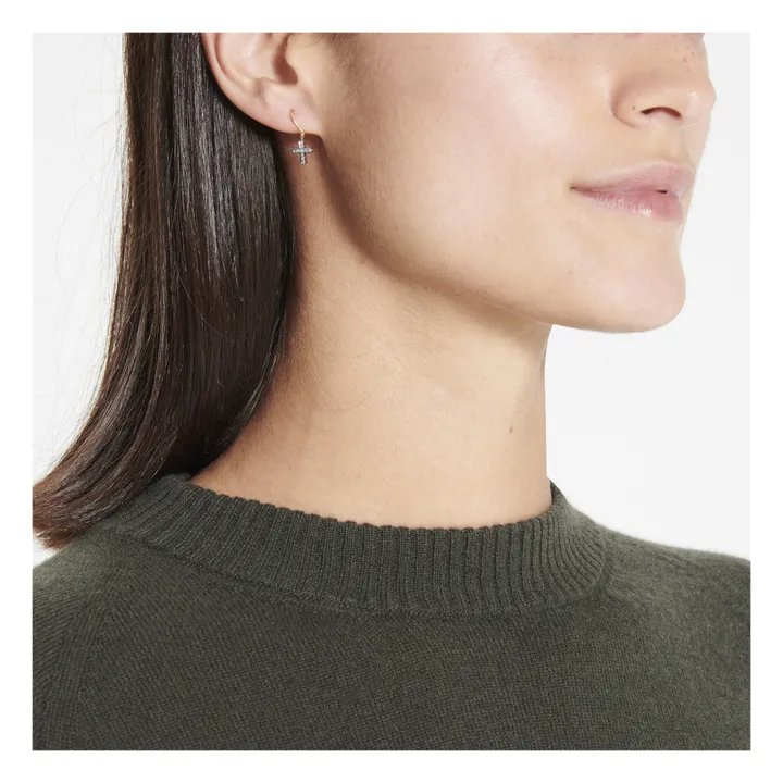 5 Octobre Boucles d'Oreilles Cross | Argenté