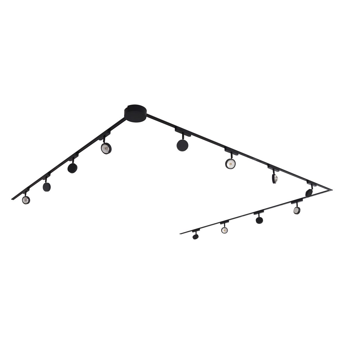 Modern railsysteem met 12 spots zwart 1-fase - Magnetic Lance