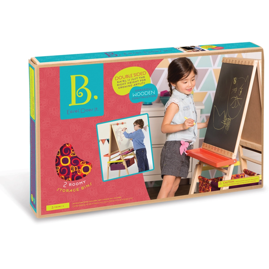 B.TOYS B. Holz-Staffelei - Mal Standtafel für Kinder Mehrfarbig