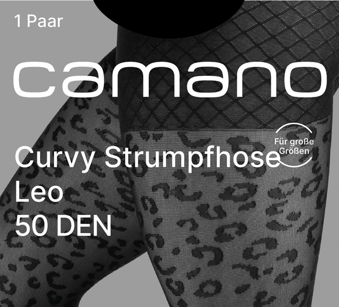 Camano Feinstrumpfhose »fine curvy« 50 1 Stk. tlg. mit dekorativem Musterabschluss
