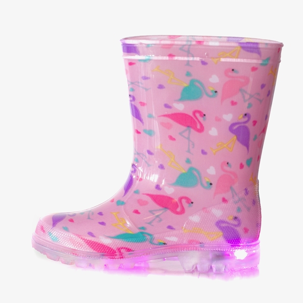 Kinder regenlaarzen flamingo met lichtjes
