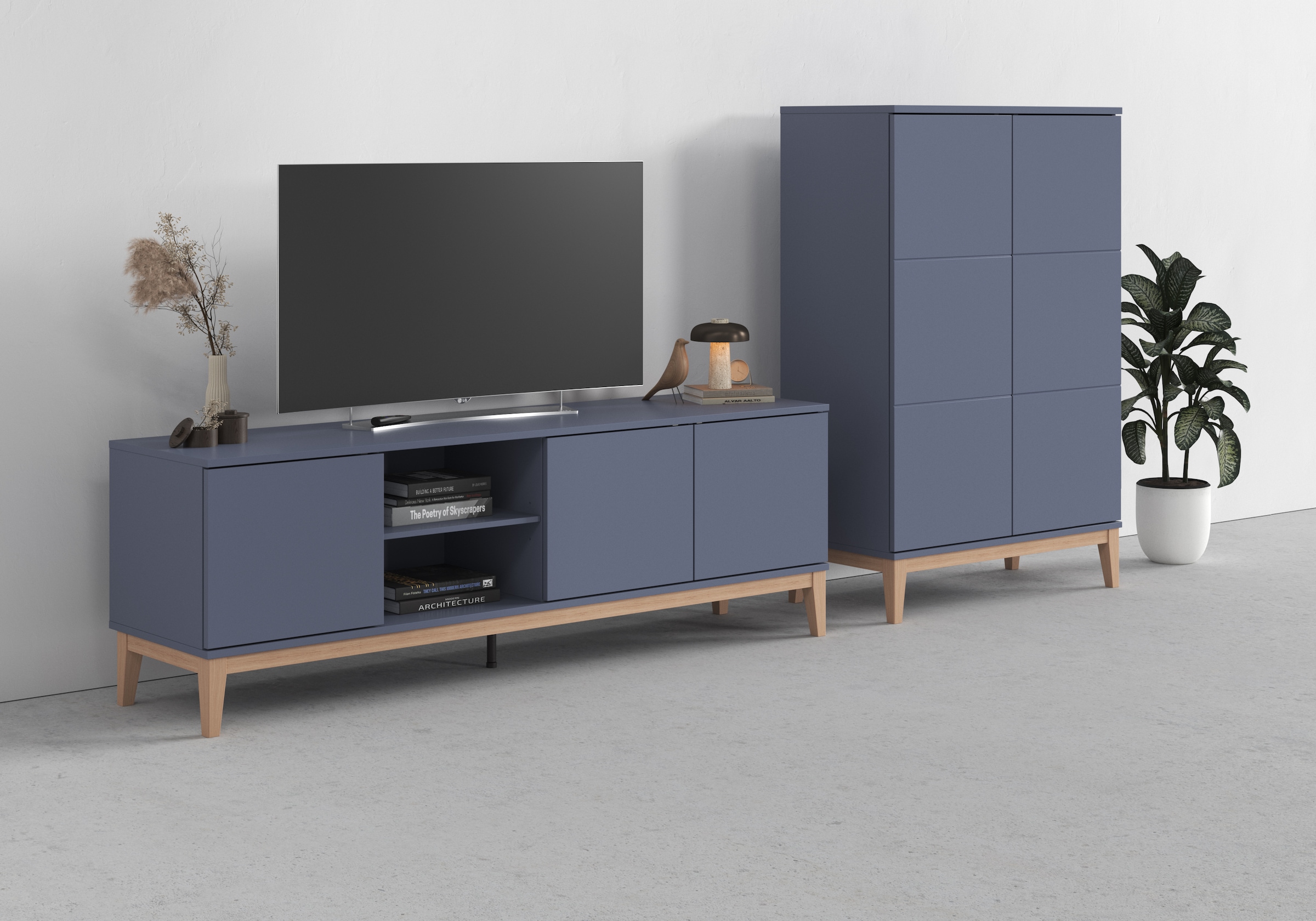 andas Highboard »Maryd« 1 Stk. tlg. Hochkommode mit Untergestell in Holzoptik