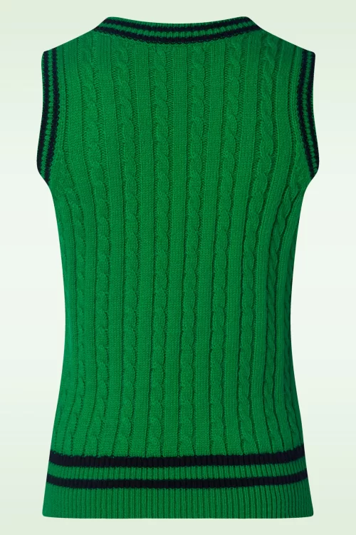 King Louie College V-Neck Spencer top in groen