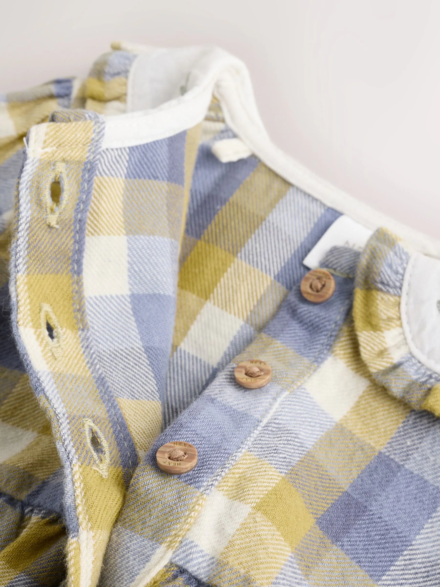 Groen/geel gingham - Babyrompers met bloemenprint Set 2 -delig met maillot (0mnd -3jr)
