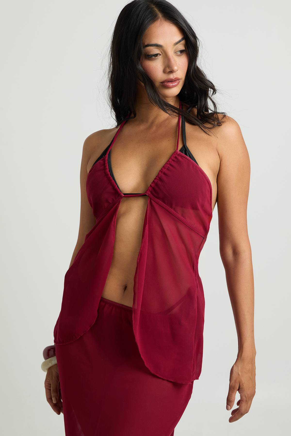 boohoo Ensemble Top Licou Et Jupe Longue