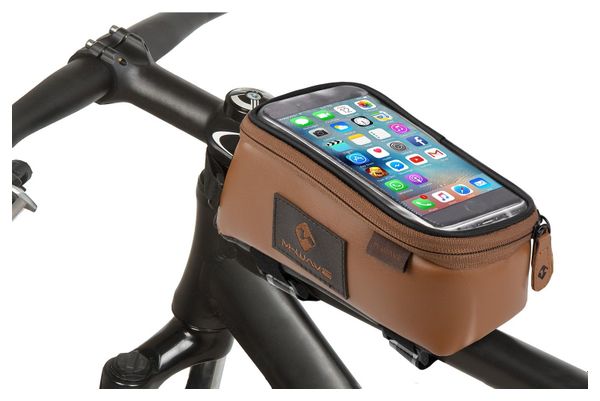 M-WAVE Rotterdam Top XL LE Sacoche de tube supérieur pour smartphone Marron