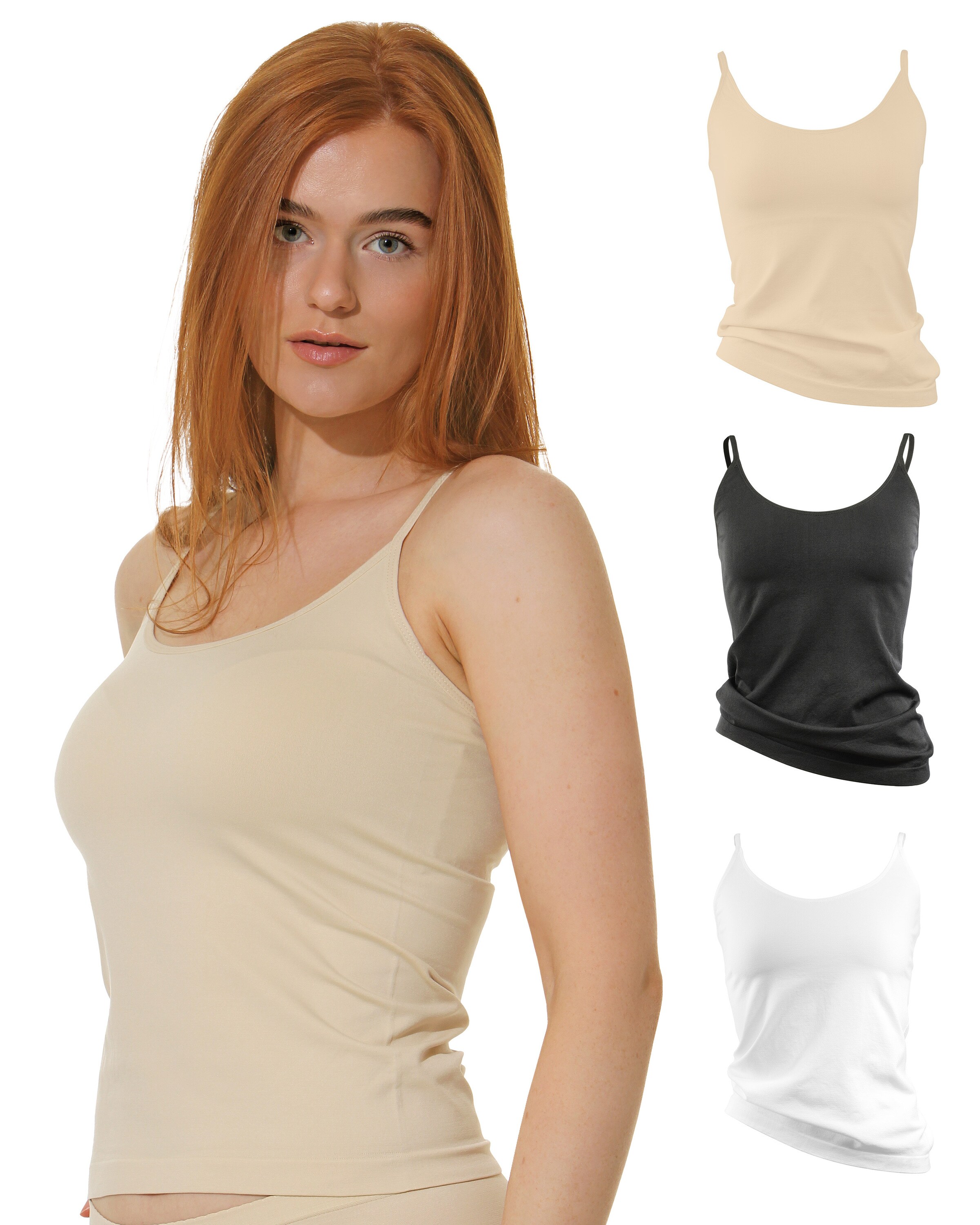 Yenita® Spaghetti Top - Unterhemd 3er Set