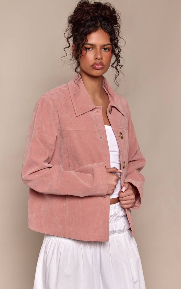 Rose Clair Veste En Synthétique À Panneaux