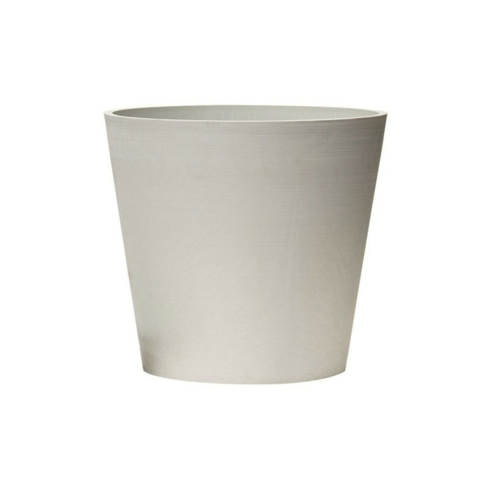 Pot de fleurs rond en plastique recyclé - gris beton