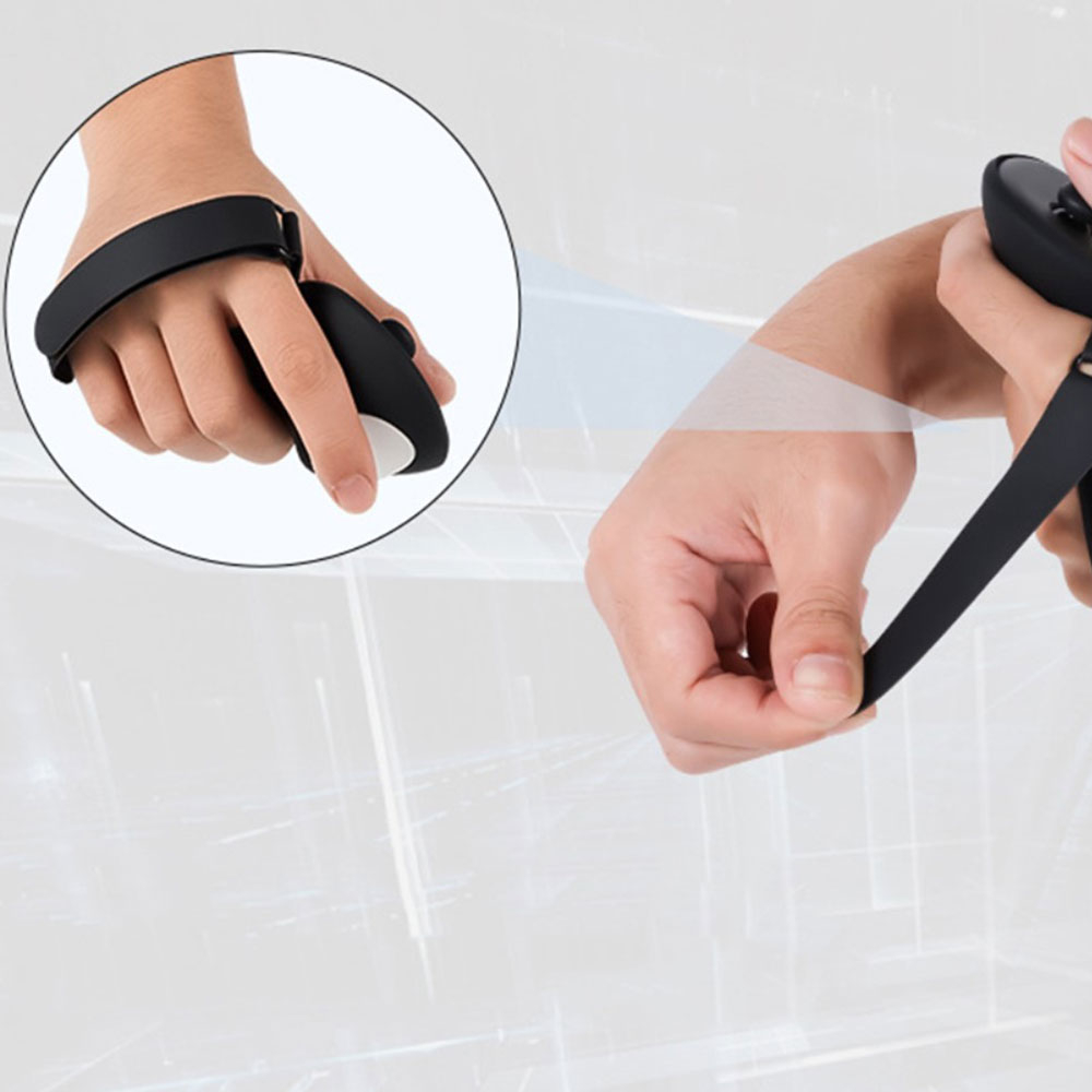 (2er Set) Meta Quest / Oculus Quest 3 / 3S Controller Silikon Grip Schutzhülle mit Handgelenk-Halterung - Schwarz