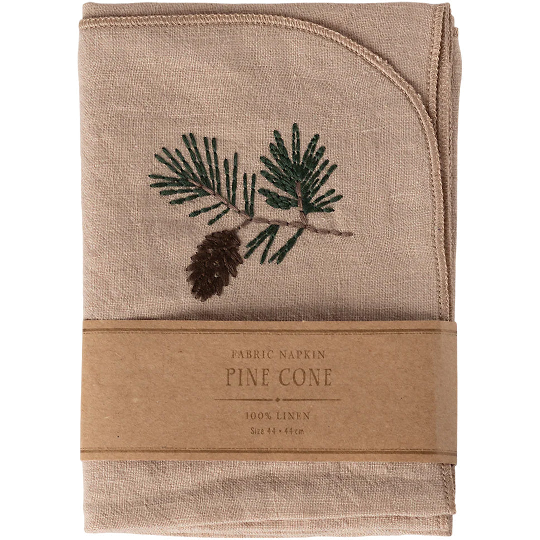 maileg stoffen servet - pine cone - 44x44 cm