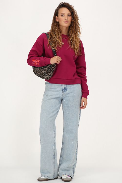 Burgundy graffiti sweater 