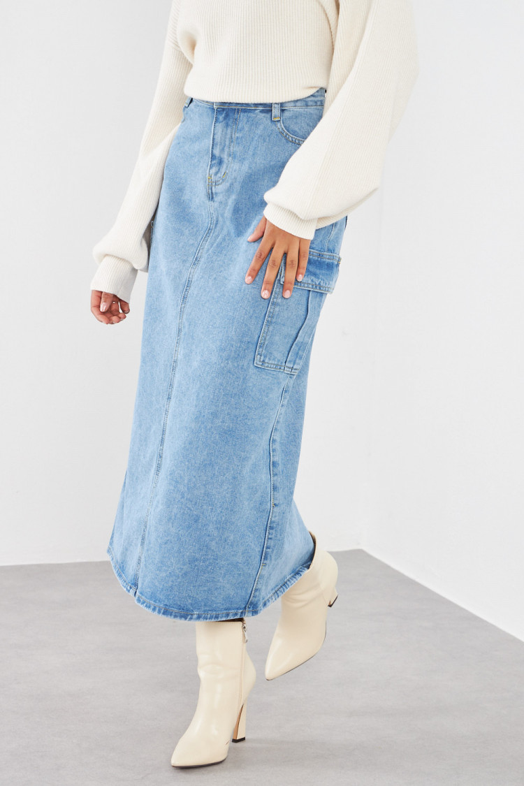 Jupe en jean bleu