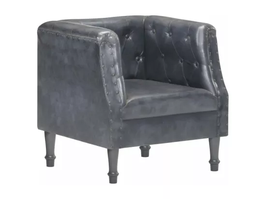 Fauteuil Gris Cuir véritable