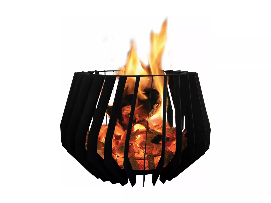 Brasero de jardin au design bohème en acier noir