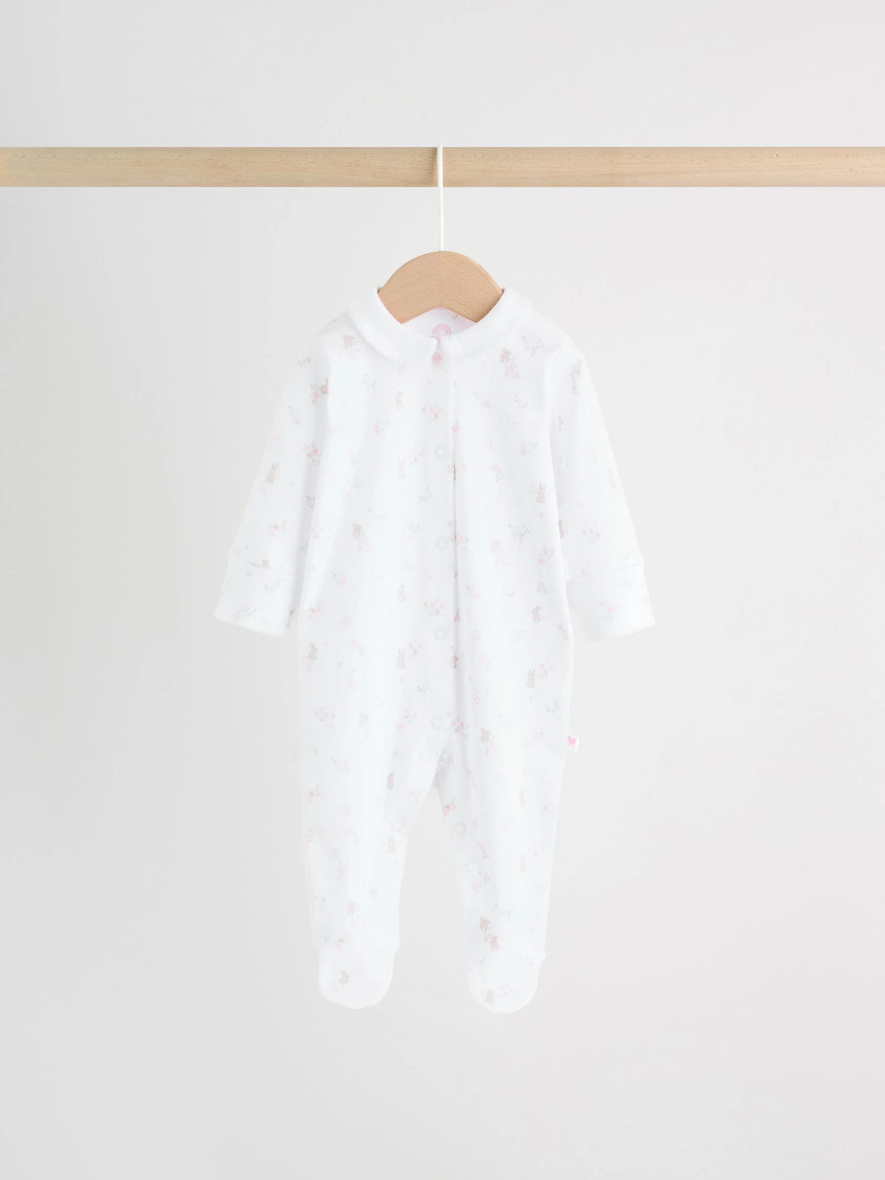 White/Pink Collar - Set van 3 babyrompertjes