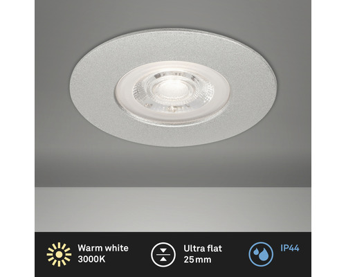 LED inbouwspot IP44 5W 460 lm 3000 K chroom/mat Ø 9/6,8 cm 230V