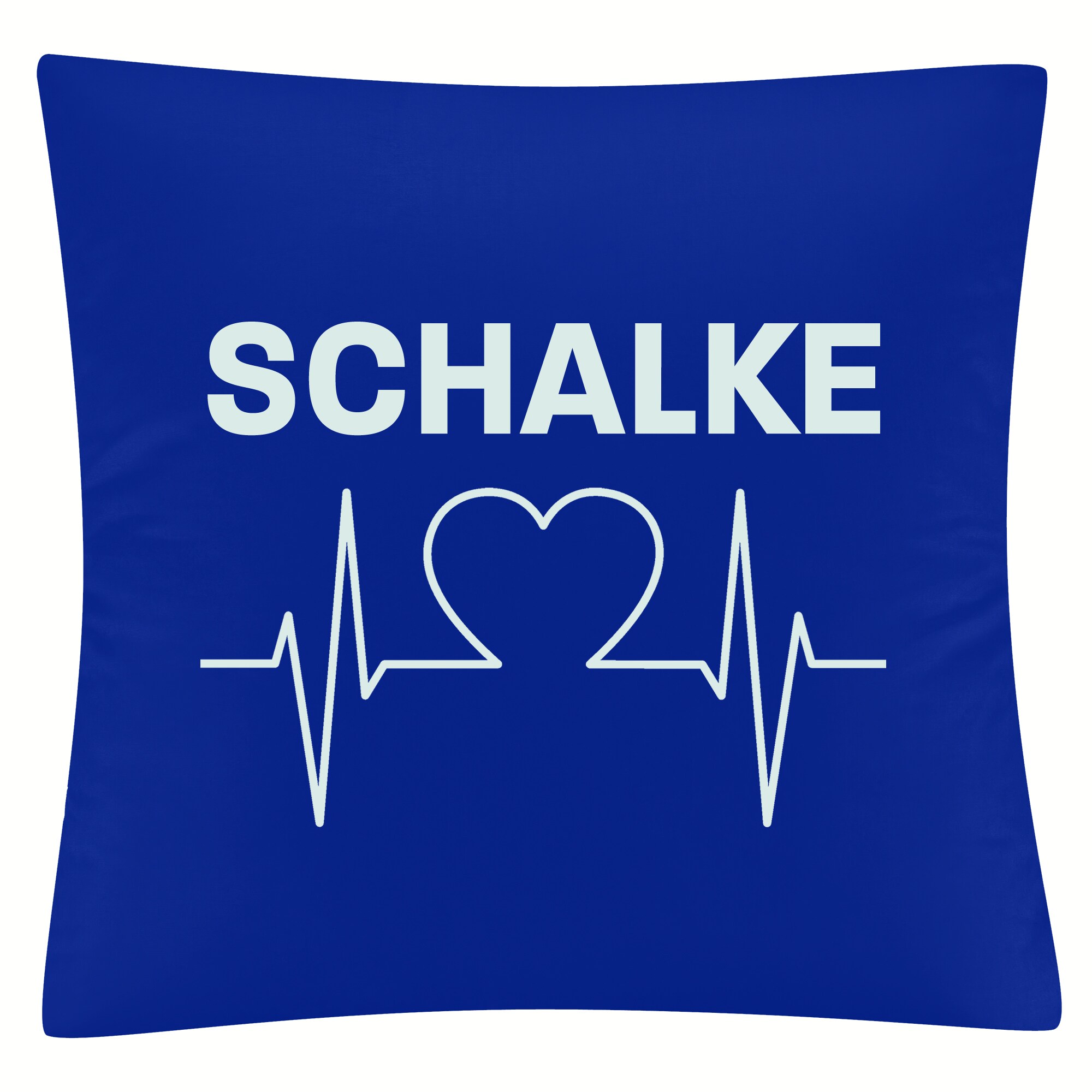 multifanshop® Kissenbezug - Schalke - Herzschlag - Druck weiß