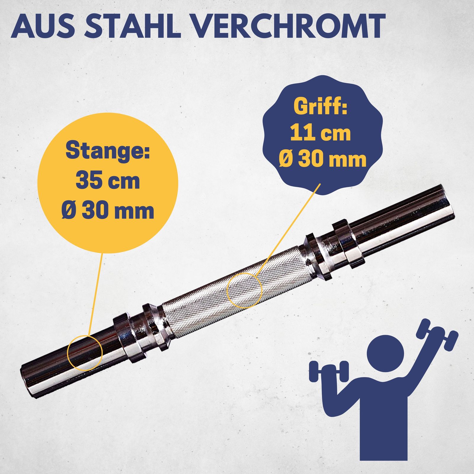 Kurzhantelstange, mit Stellringen