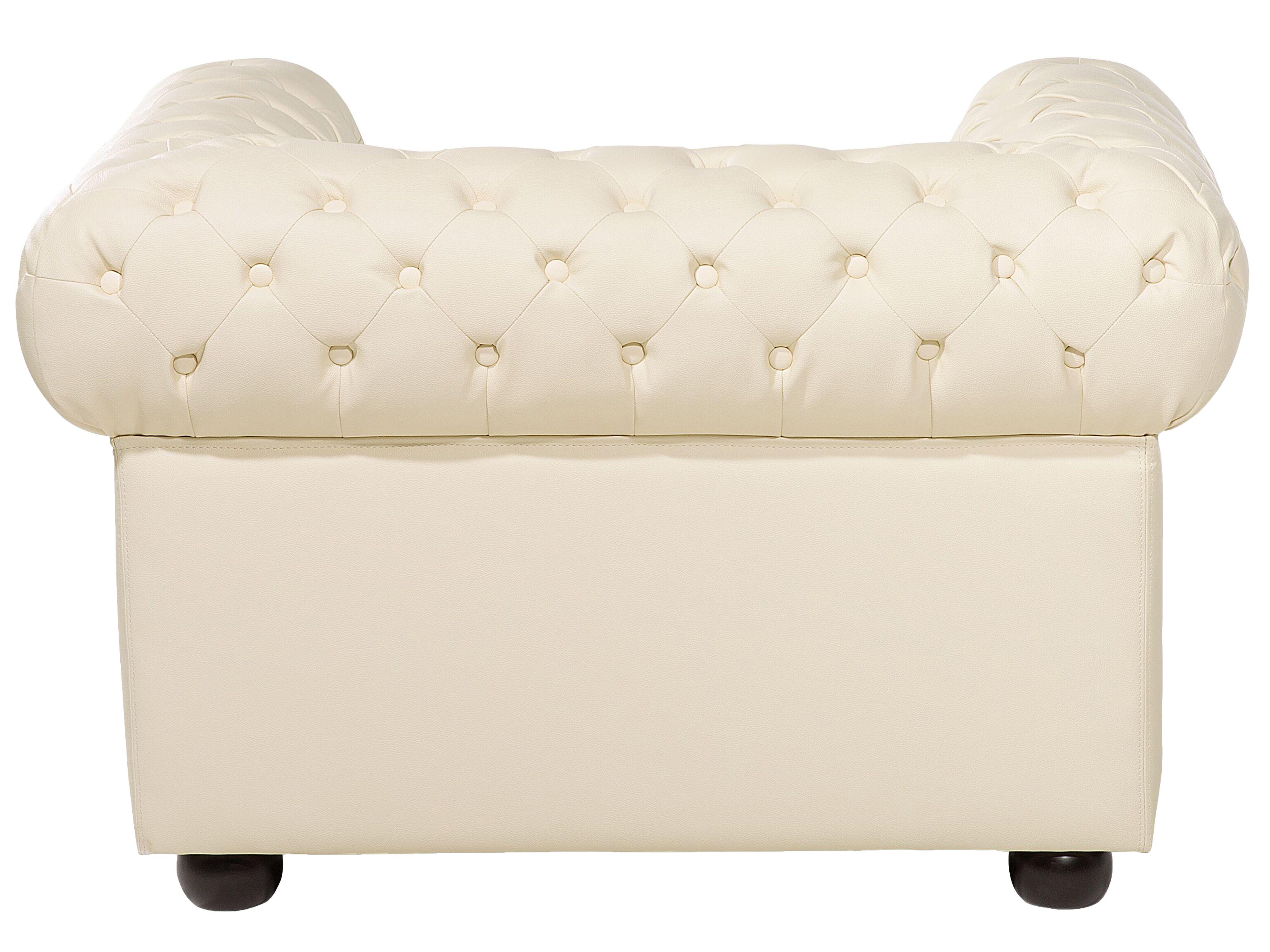 Bankenset 4-zits CHESTERFIELD Leer Lichtbeige