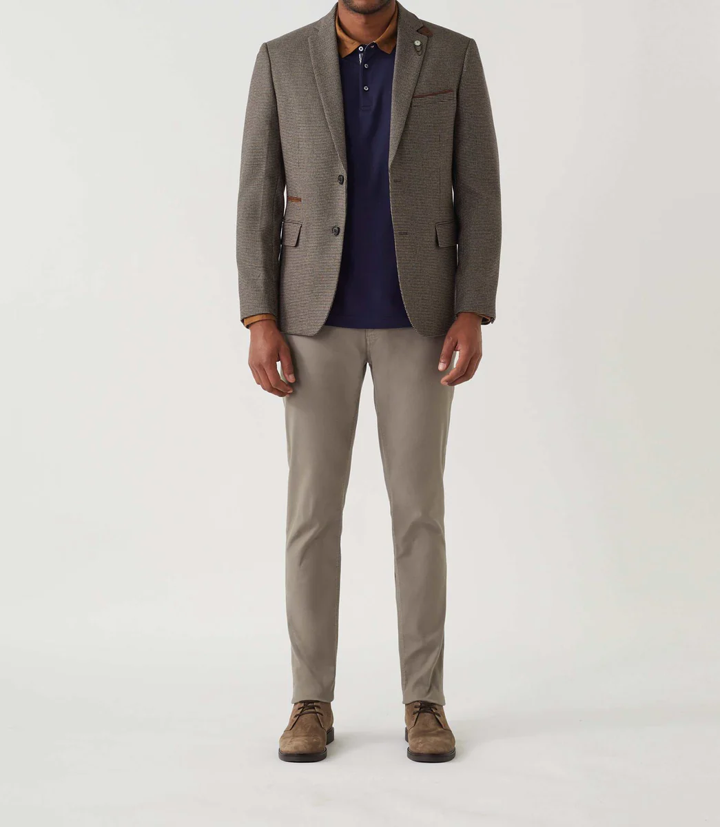 Veste motif pied de puce marron 